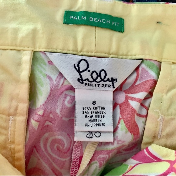 LILLY PULITZER “Juice Stand” Cotton Palm Beach Fit Cuffed Bermuda Shorts Size 8 - Picture 6 of 11